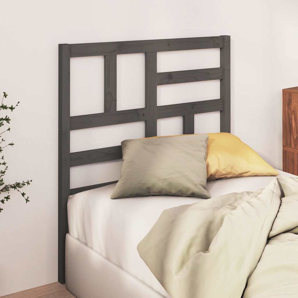 vidaXL Sängynpääty harmaa 106x4x104 cm täysi mänty