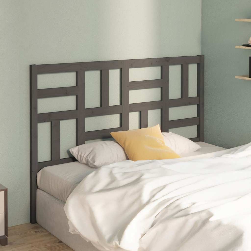 vidaXL Sängynpääty harmaa 126x4x104 cm täysi mänty