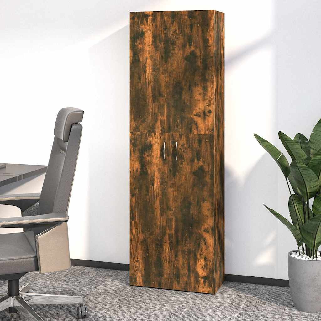 vidaXL Toimistokaappi savutammi 60x32x190 cm tekninen puu