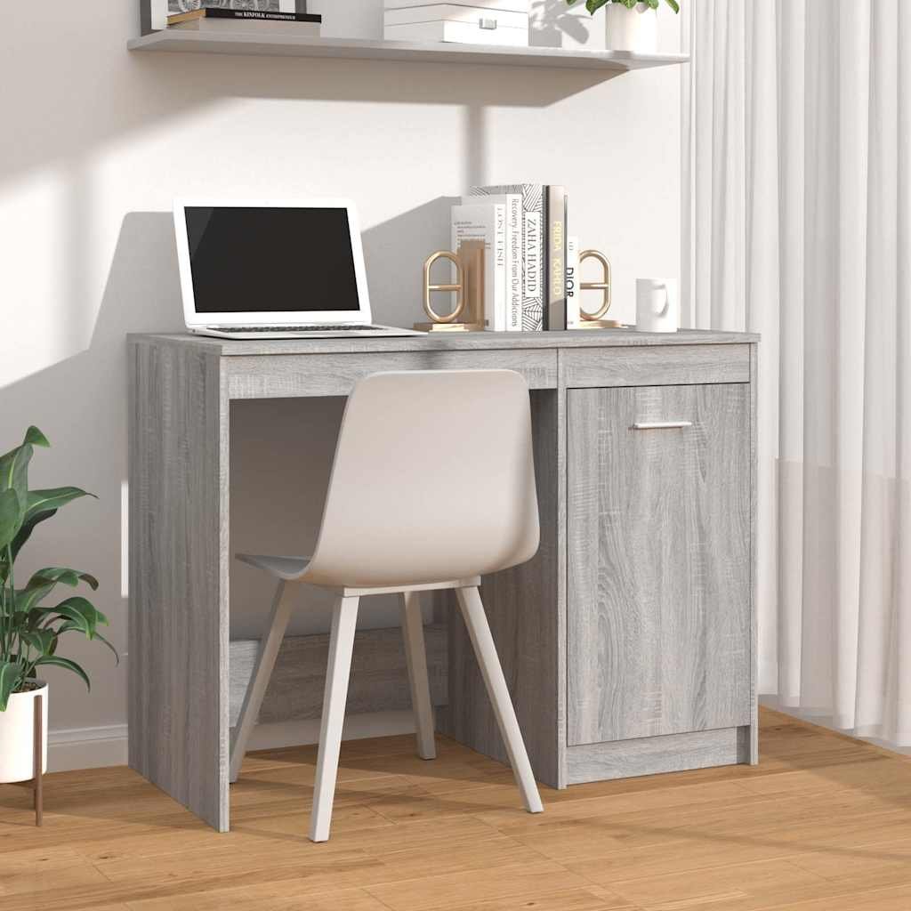 vidaXL Työpöytä harmaa Sonoma 100x50x76 cm tekninen puu