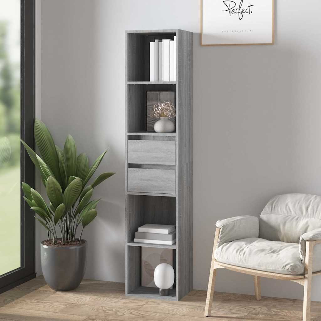 vidaXL Kirjahylly harmaa Sonoma 36x30x171 cm tekninen puu