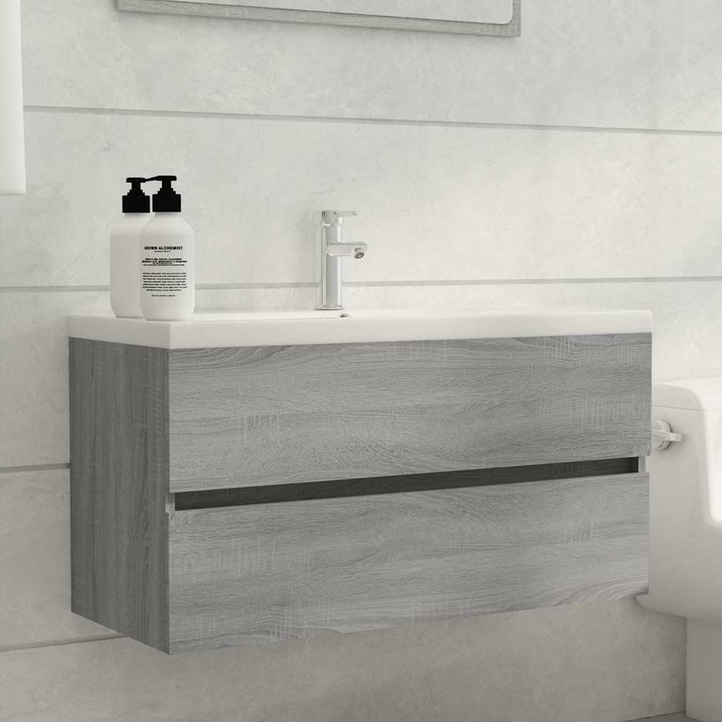 vidaXL Allaskaappi harmaa Sonoma 90x38,5x45 cm tekninen puu