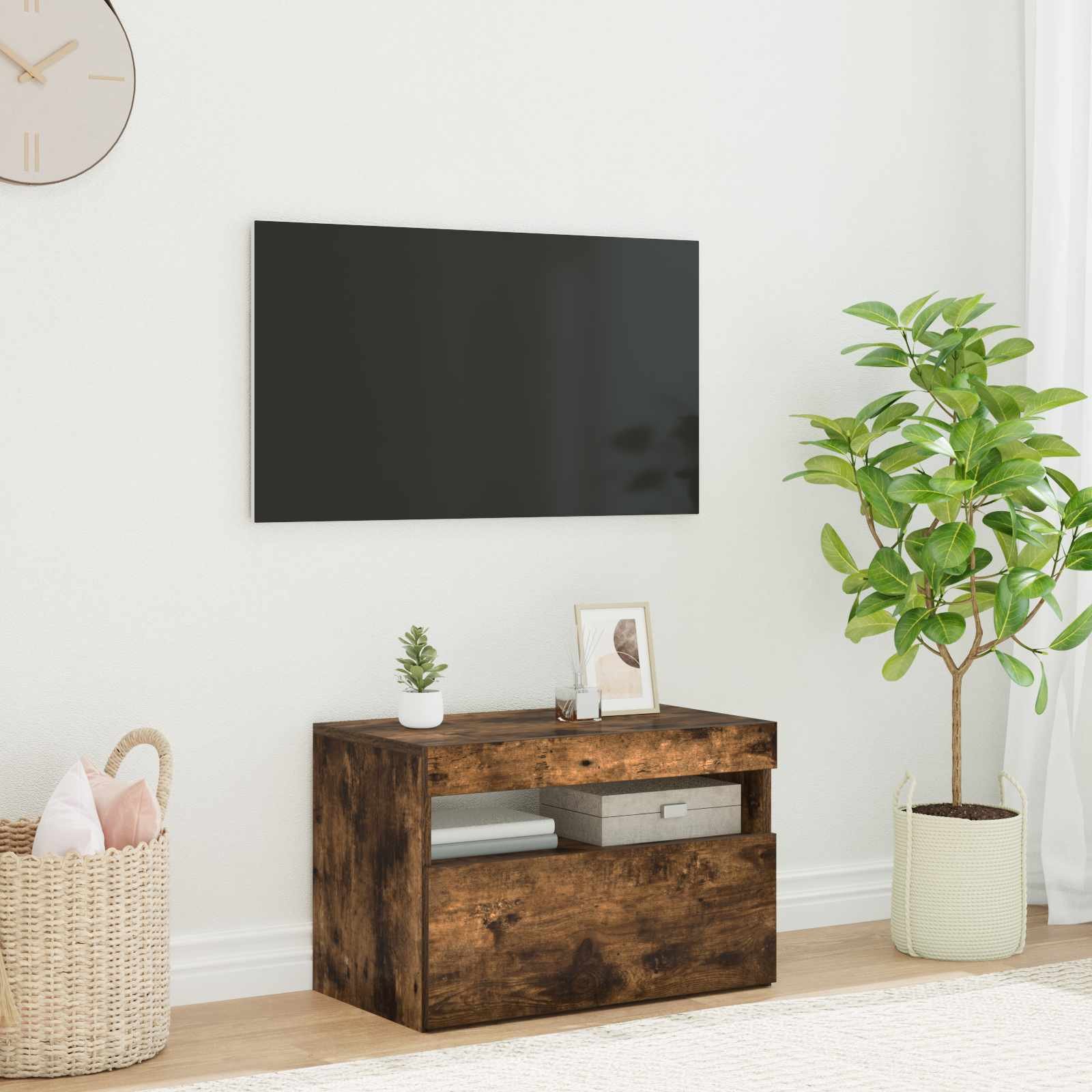 vidaXL TV-taso LED-valoilla savutammi 60x35x40 cm