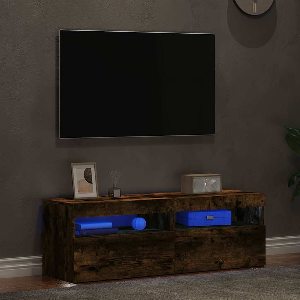 vidaXL TV-tasot 2 kpl LED-valoilla savutammi 60x35x40 cm