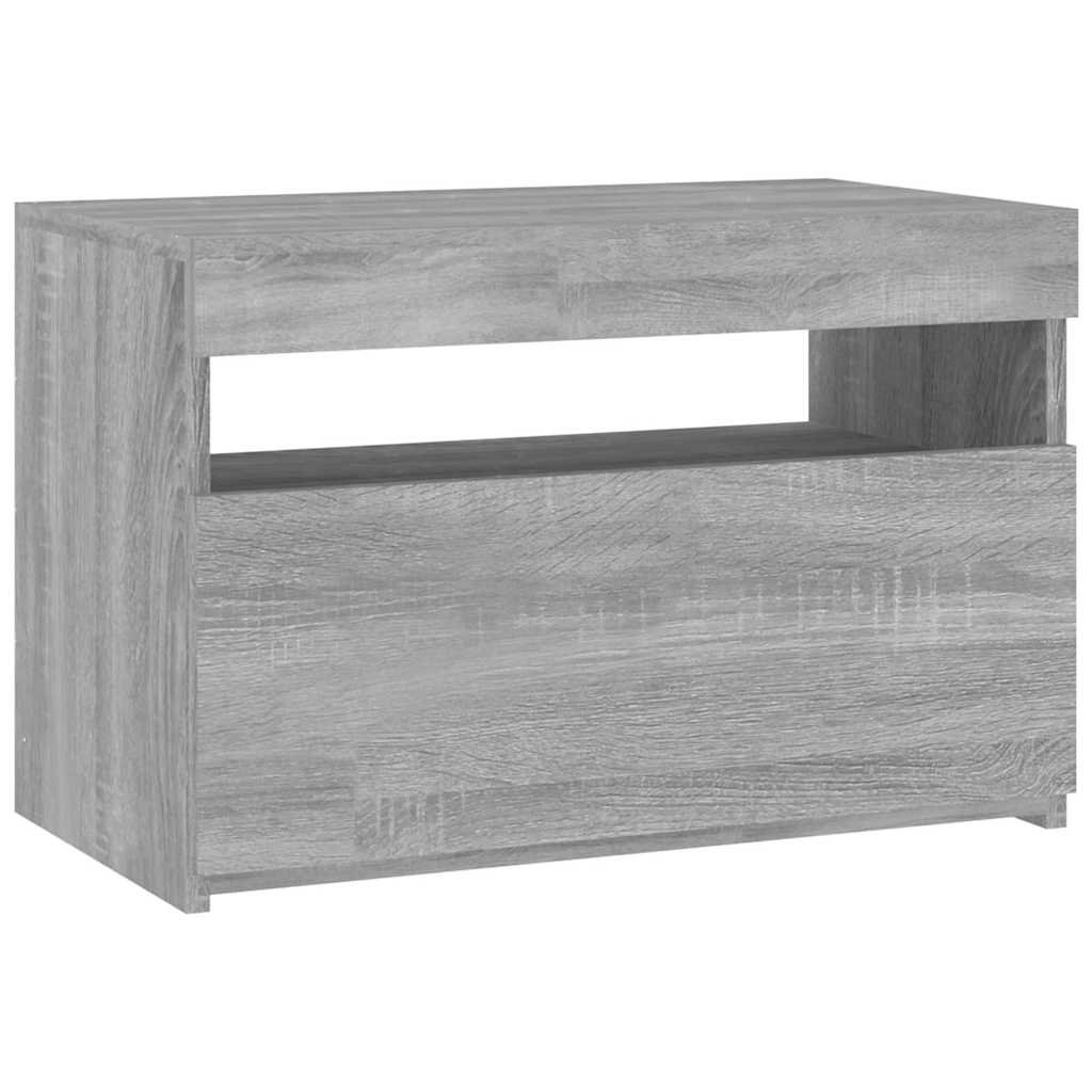 vidaXL TV-taso LED-valoilla harmaa Sonoma 60x35x40 cm