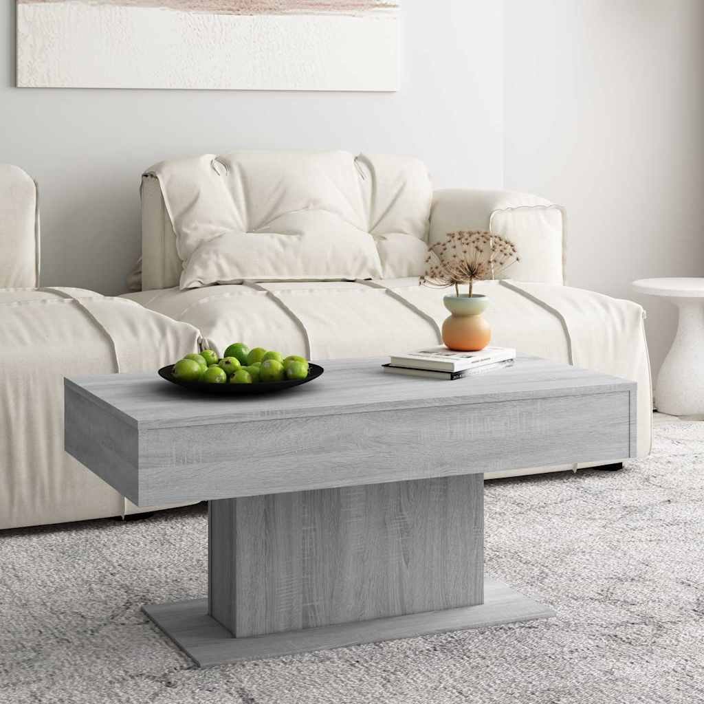 vidaXL Sohvapöytä harmaa Sonoma 96x50x45 cm tekninen puu