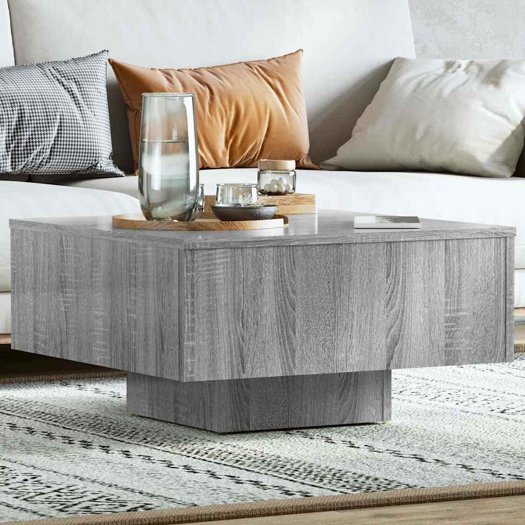vidaXL Sohvapöytä harmaa Sonoma 60x60x31,5 cm tekninen puu