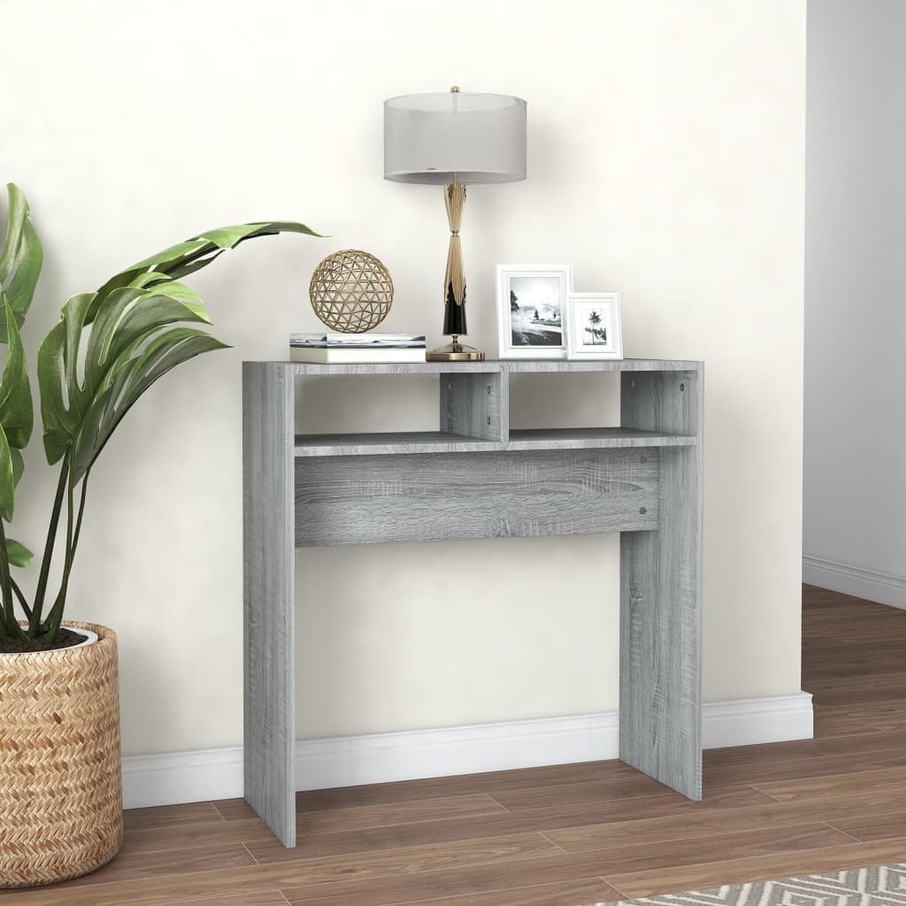 vidaXL Konsolipöytä harmaa Sonoma 78x30x80 cm tekninen puu