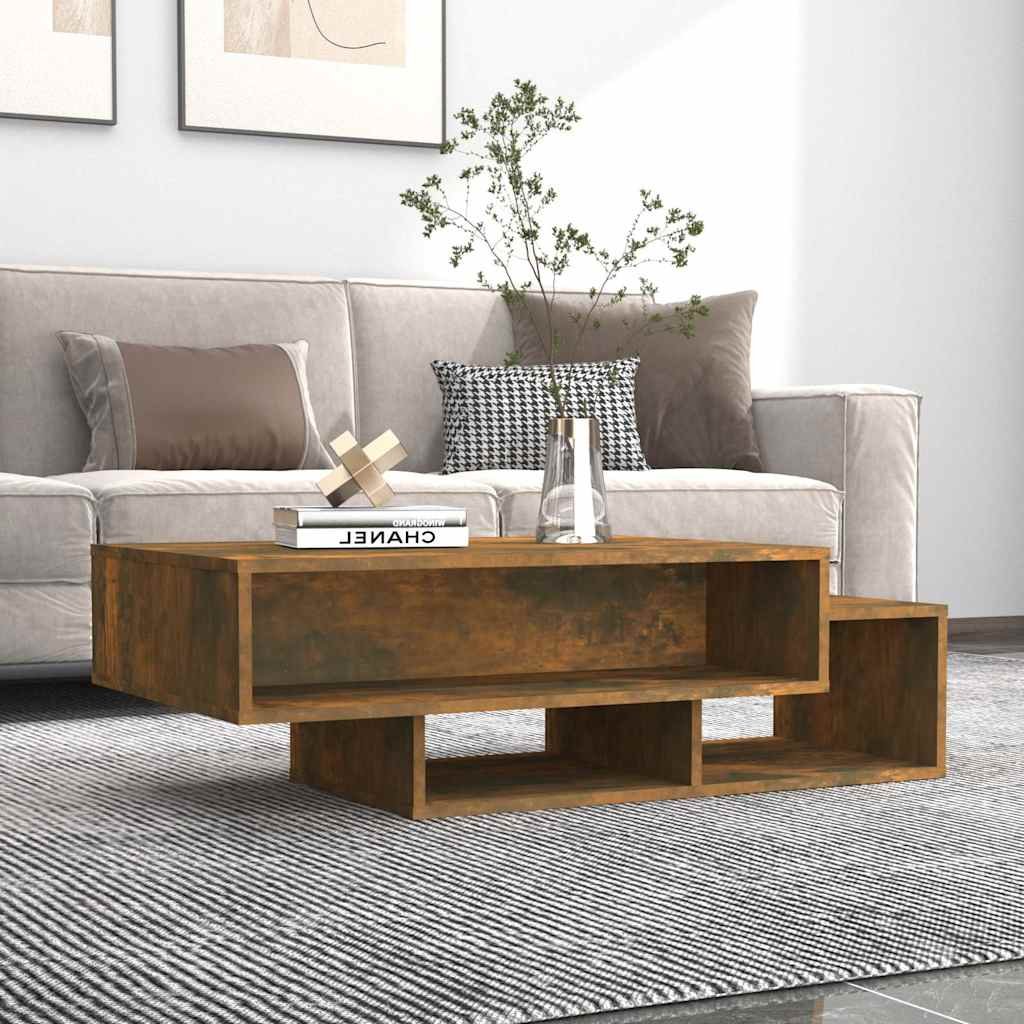 vidaXL Sohvapöytä savutammi 105x55x32 cm tekninen puu