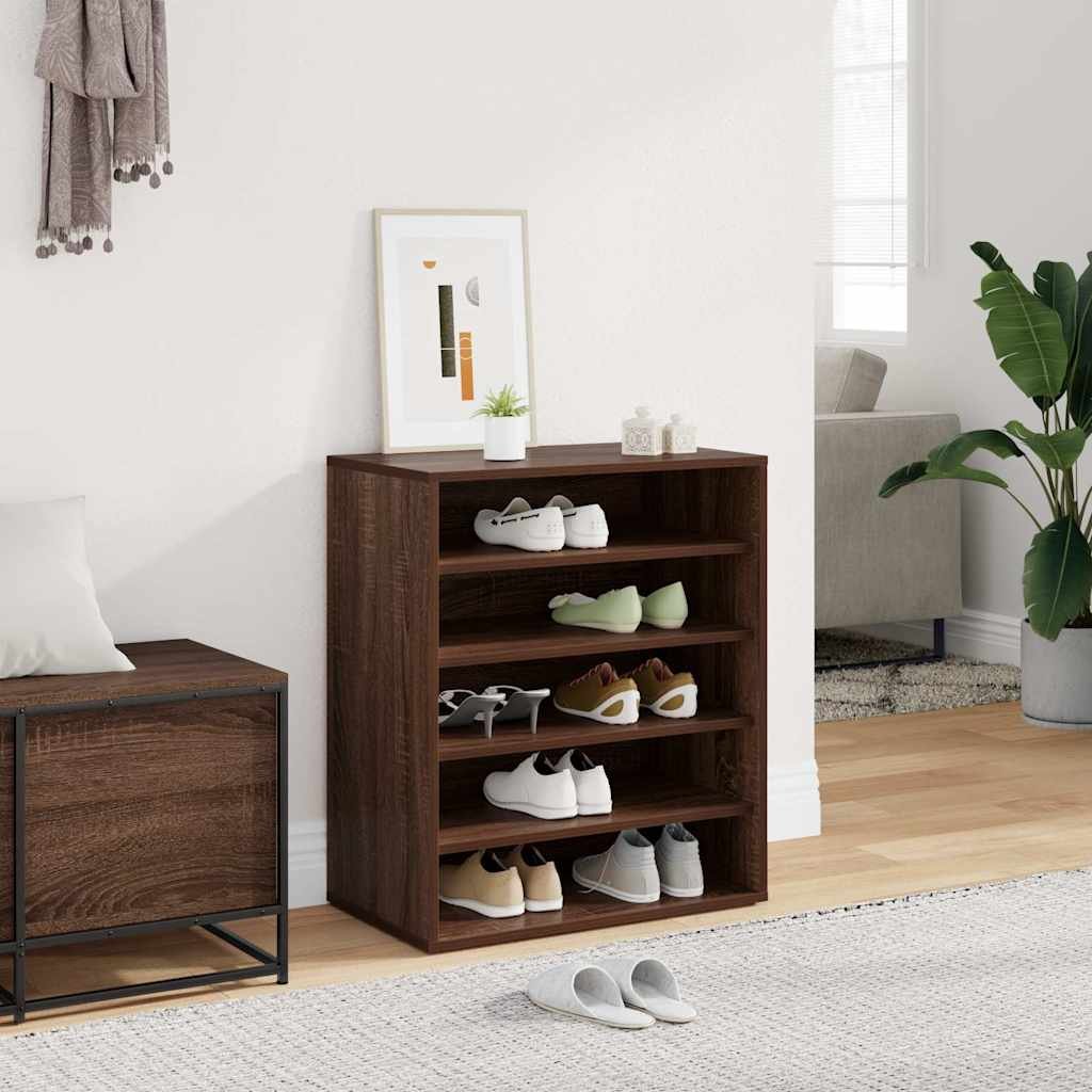 vidaXL Kenkäteline ruskea tammi 60x35x70 cm tekninen puu