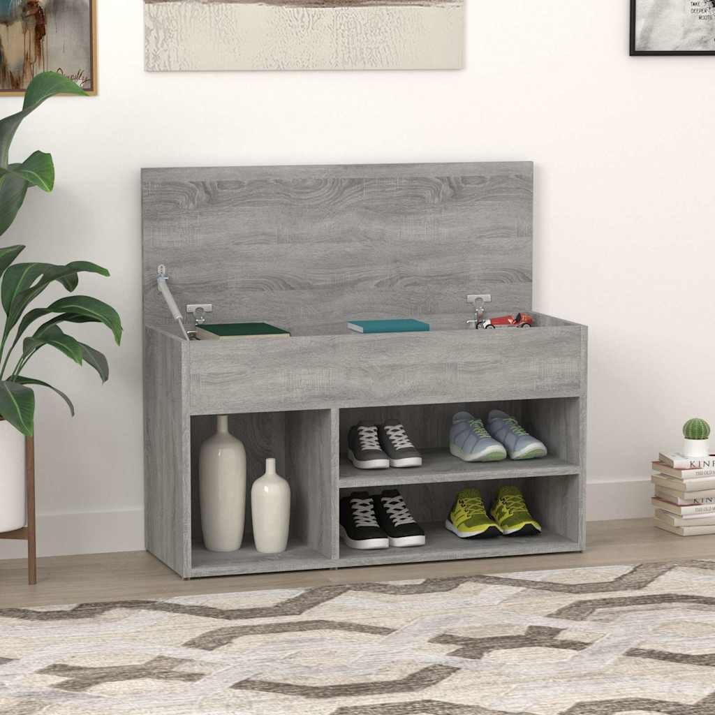 vidaXL Kenkäpenkki harmaa Sonoma 80x30x45 cm tekninen puu