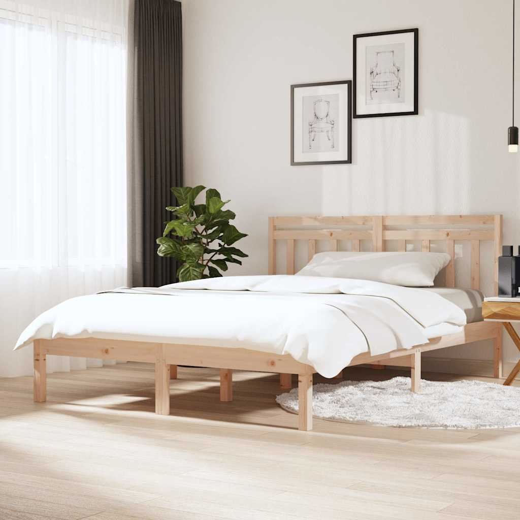 vidaXL Sängynrunko 150x200 cm King Size täysi puu