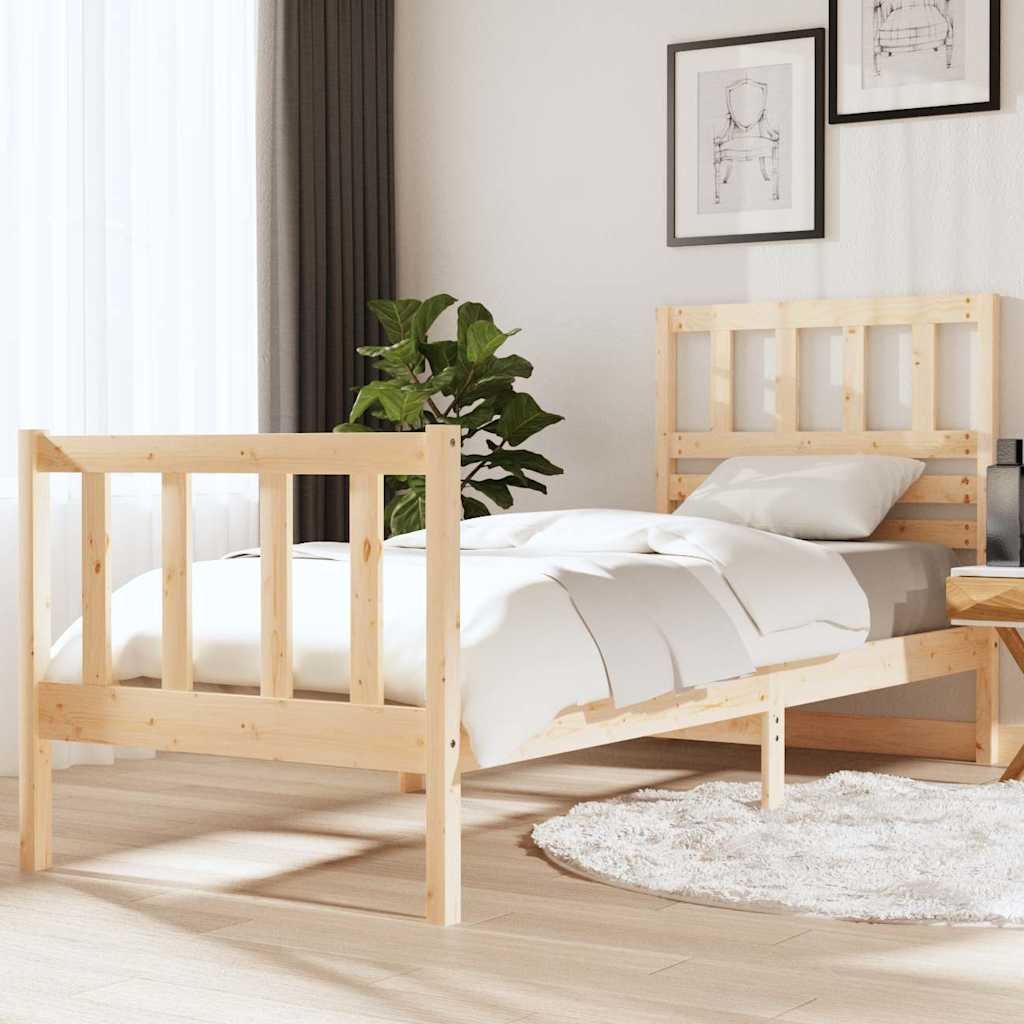 vidaXL Sängynrunko 75x190 cm Small Single täysi puu