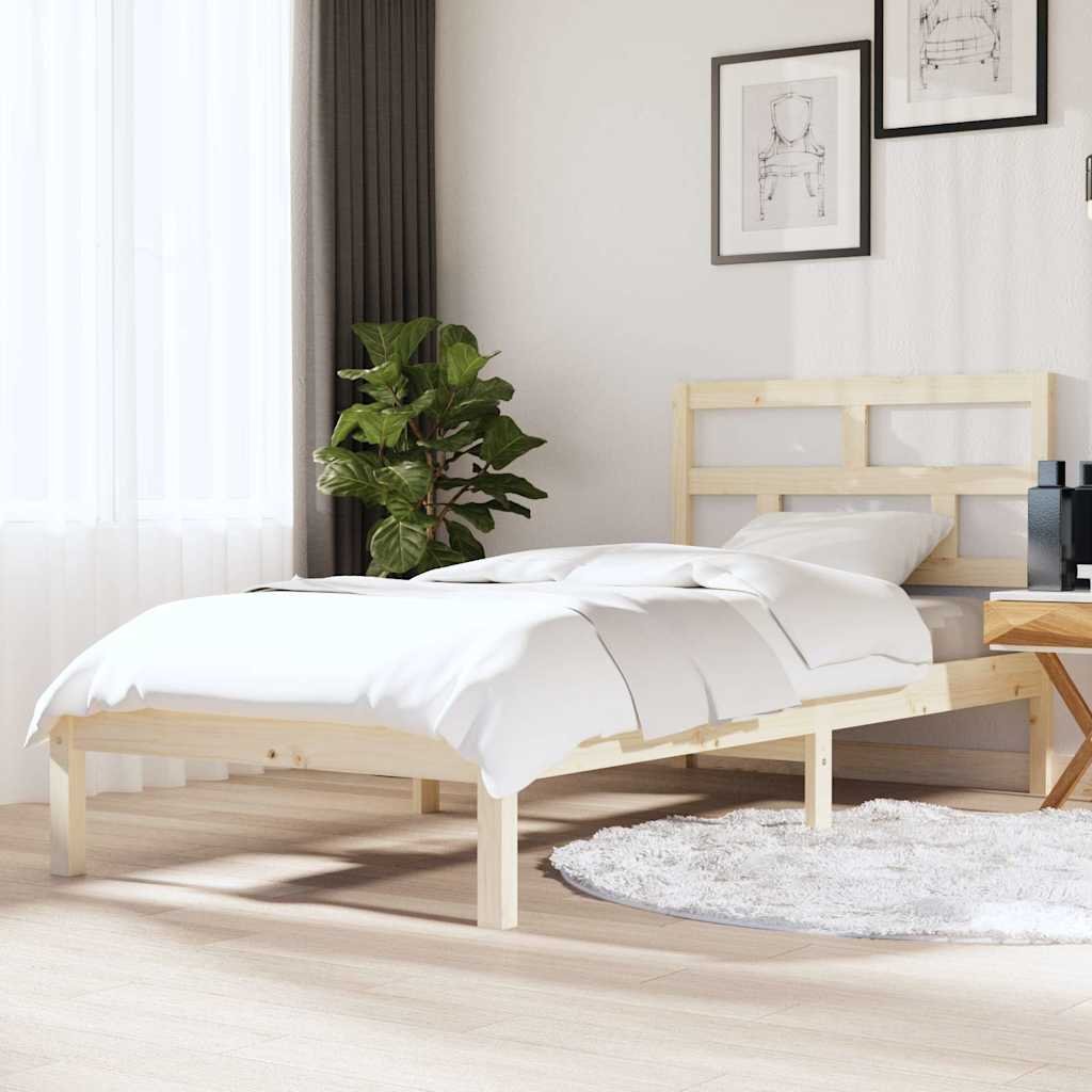 vidaXL Sängynrunko 90x190 cm Single täysi puu