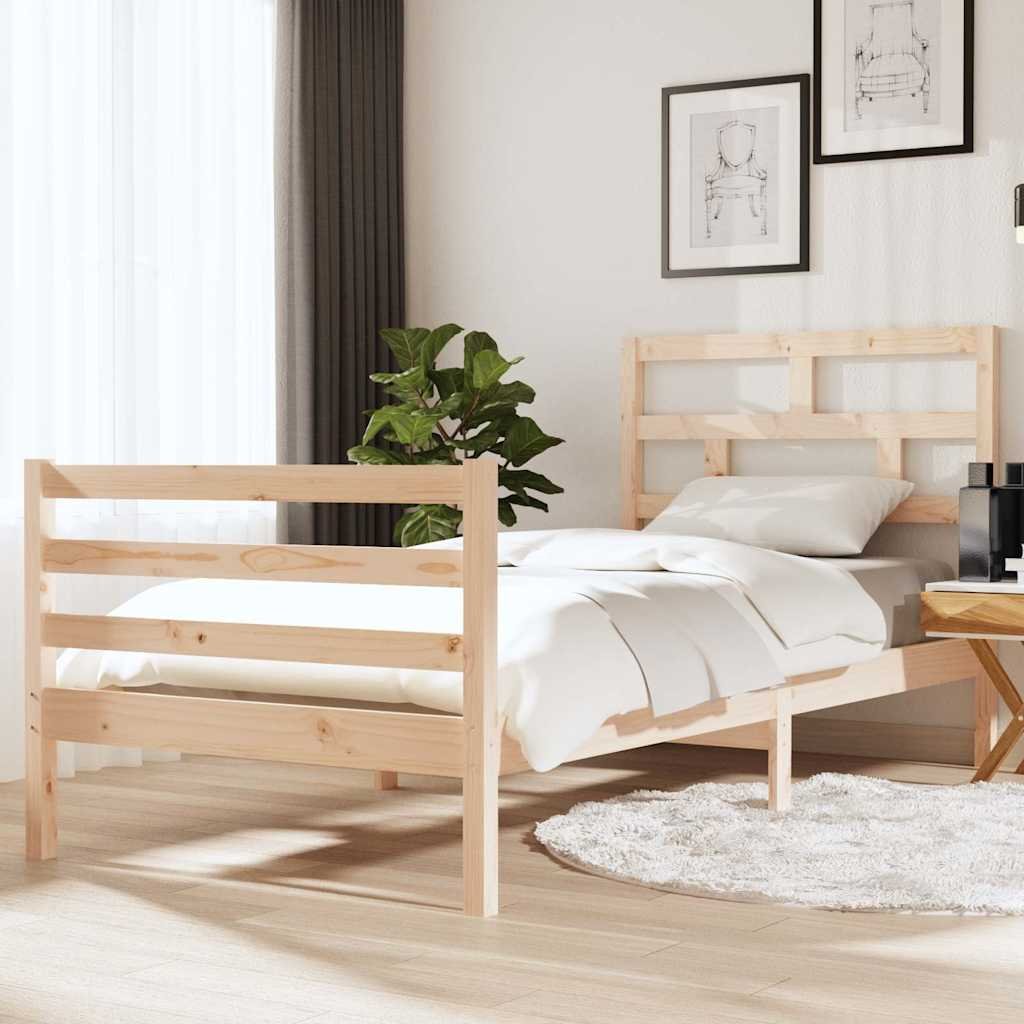 vidaXL Sängynrunko 90x190 cm Single täysi puu