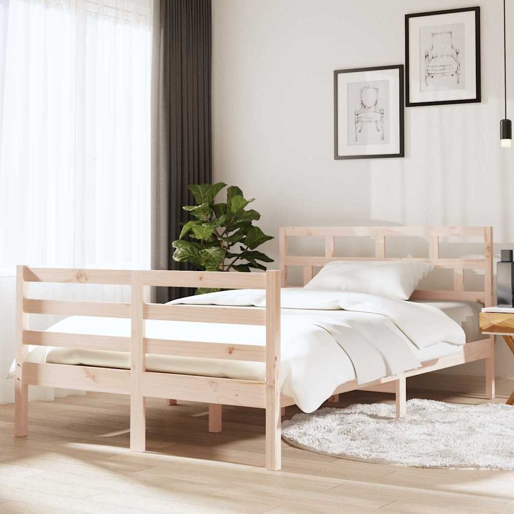 vidaXL Sängynrunko 120x190 cm Small Double täysi puu