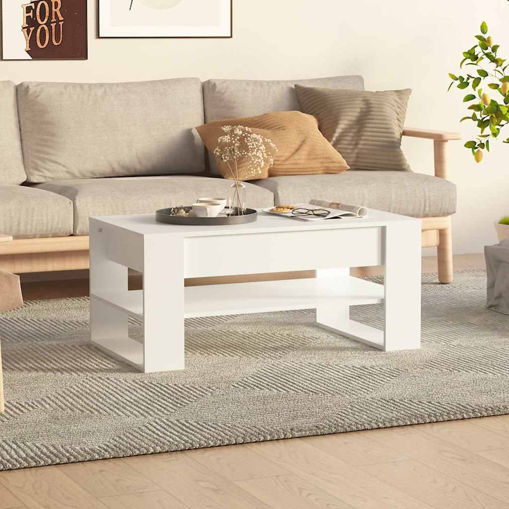 vidaXL Sohvapöytä valkoinen 102x55x45 cm tekninen puu