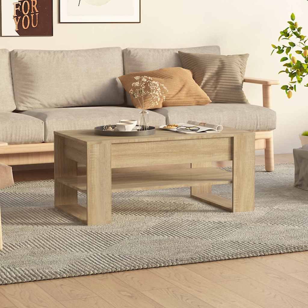 vidaXL Sohvapöytä Sonoma-tammi 102x55x45 cm tekninen puu