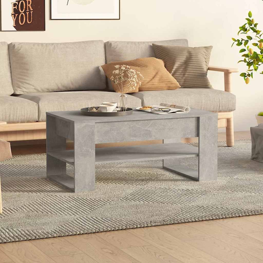 vidaXL Sohvapöytä betoninharmaa 102x55x45 cm tekninen puu
