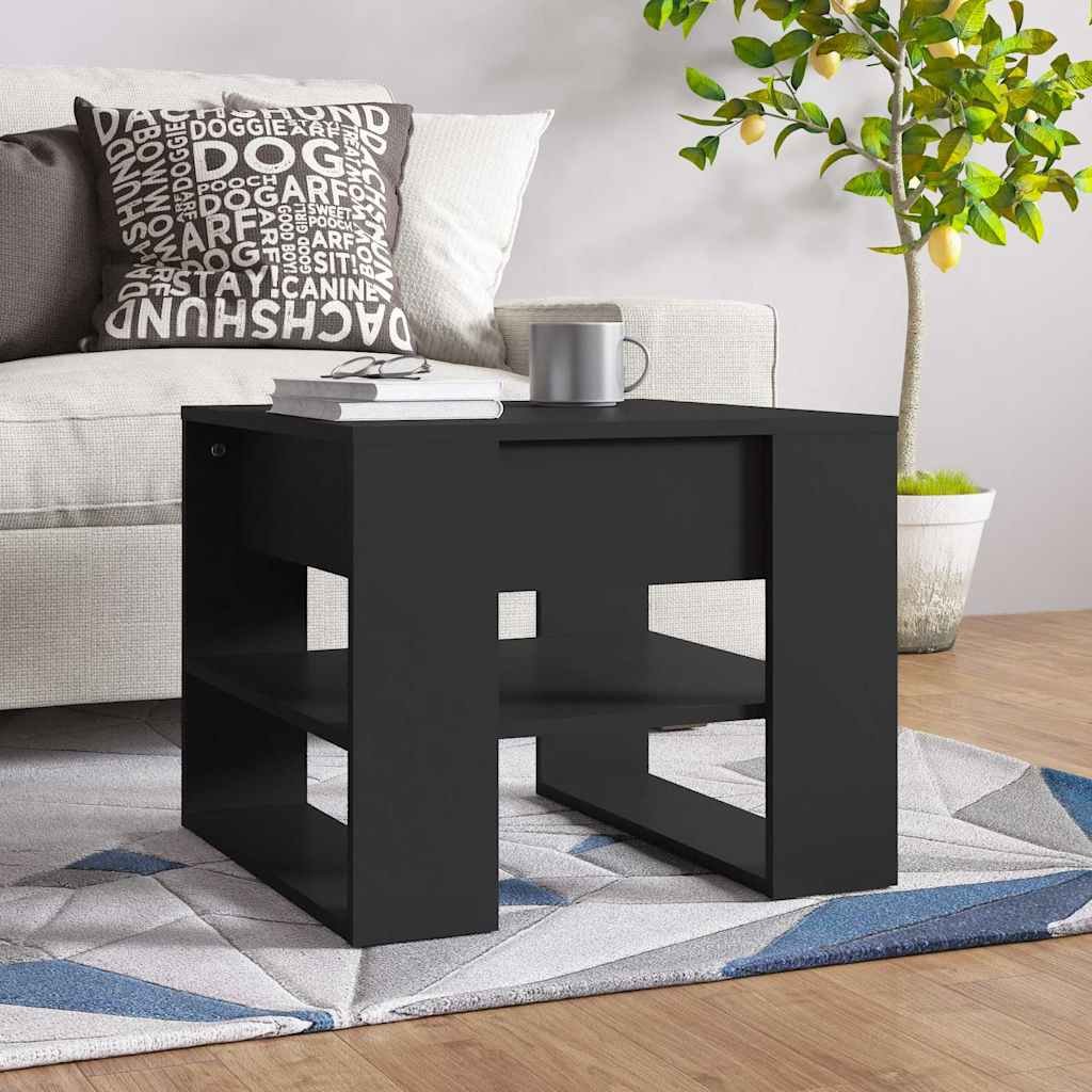 vidaXL Sohvapöytä musta 55,5x55x45 cm tekninen puu