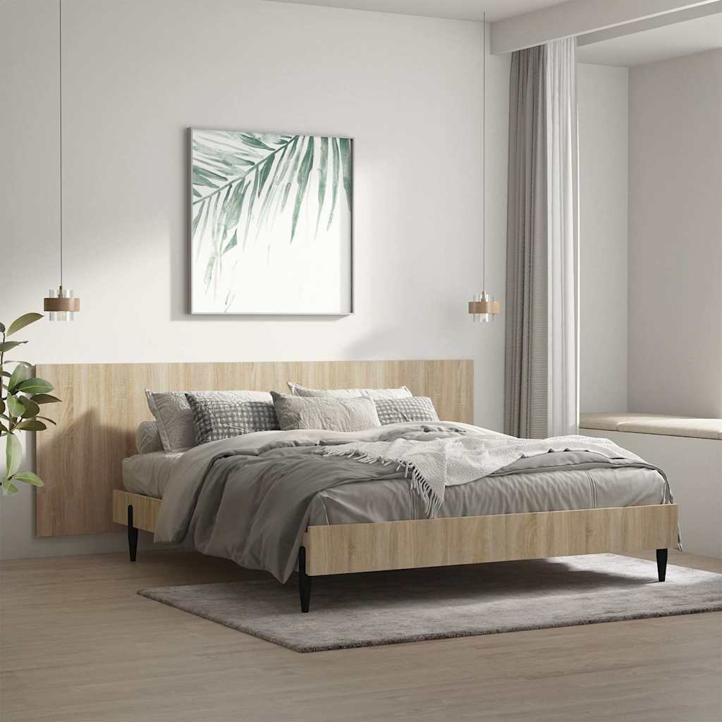 vidaXL Seinäkiinnitettävä sängynpääty tammi 240x1,5x80 cm tekninen puu