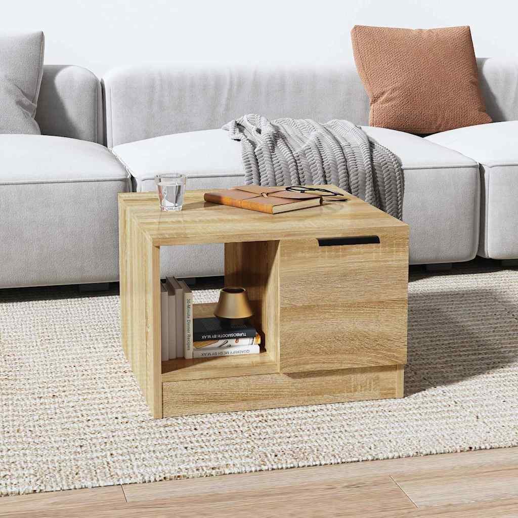 vidaXL Sohvapöytä Sonoma-tammi 50x50x36 cm tekninen puu