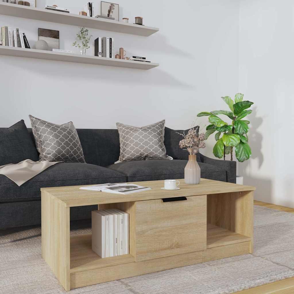 vidaXL Sohvapöytä Sonoma-tammi 102x50x36 cm tekninen puu