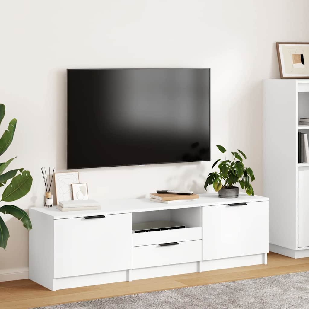 vidaXL TV-taso valkoinen 140x35x40 cm tekopuu