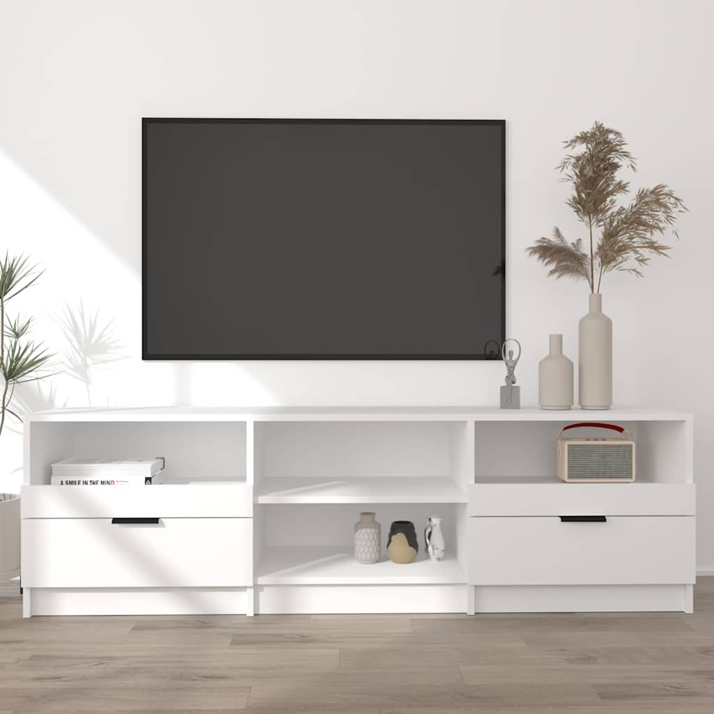 vidaXL TV-taso valkoinen 150x33,5x45 cm tekninen puu