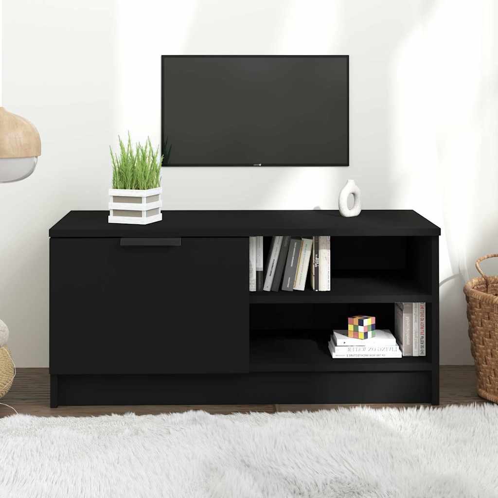 vidaXL TV-taso musta 80x35x36,5 cm tekninen puu