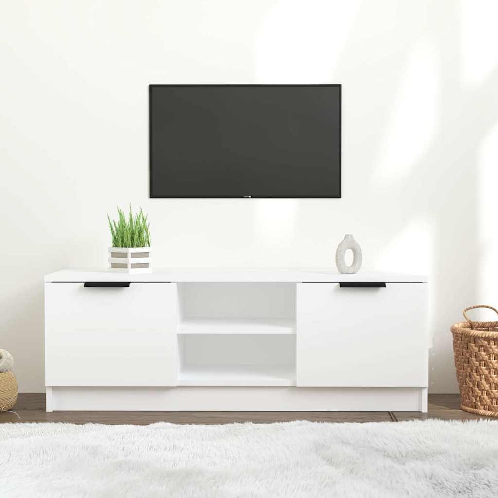 vidaXL TV-taso valkoinen 102x35x36,5 cm tekninen puu
