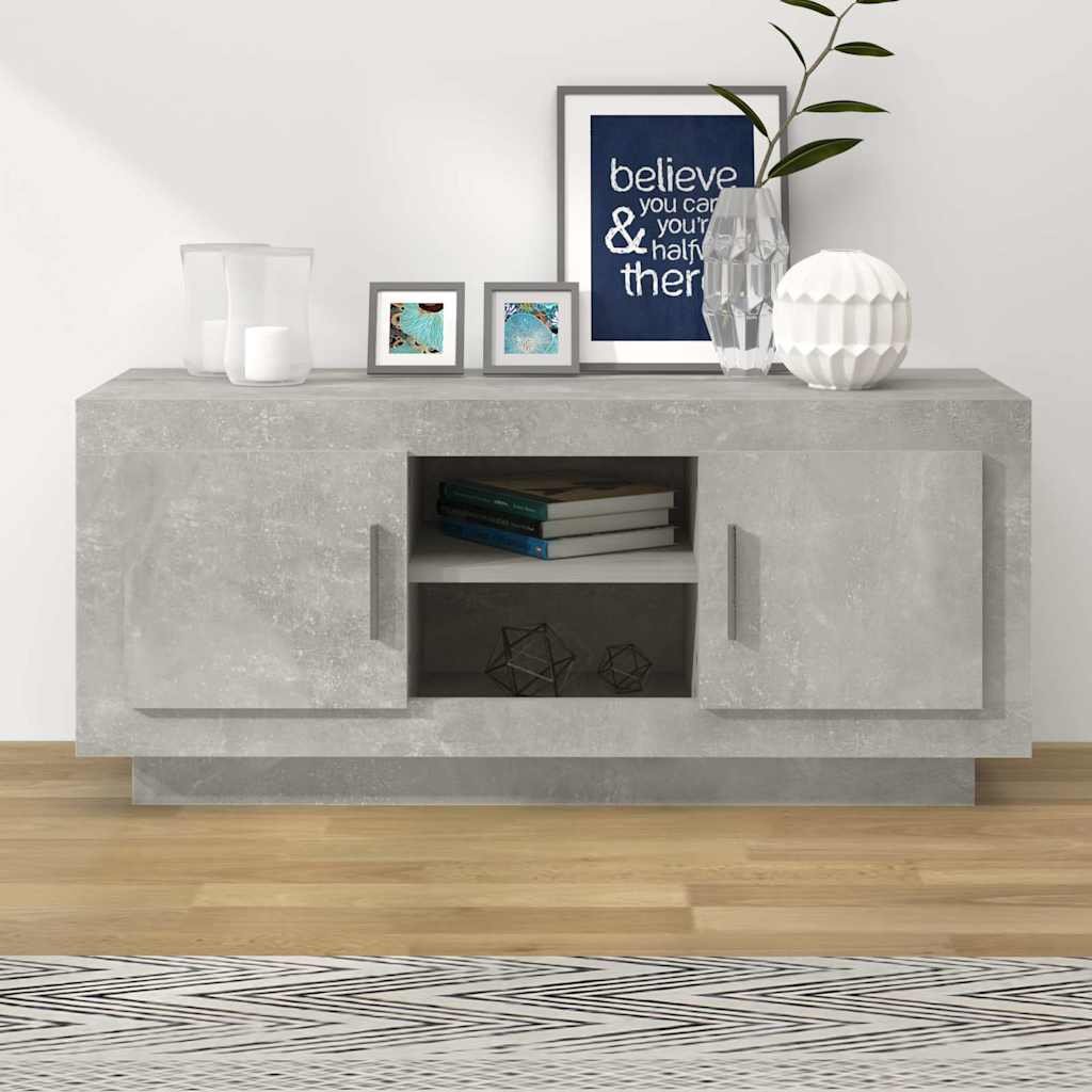 vidaXL TV-taso betoninharmaa 102x35x45 cm tekninen puu