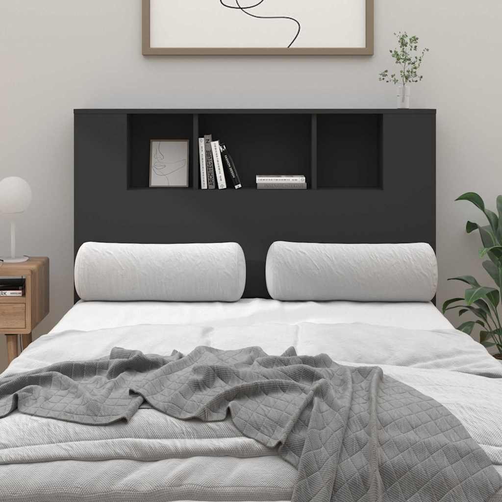 vidaXL Sängynpääty säilytystilalla musta 120x18,5x102,5 cm