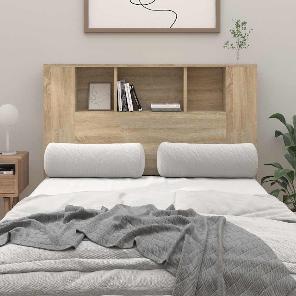 vidaXL Sängynpääty säilytystilalla Sonoma-tammi 120x18,5x102,5 cm