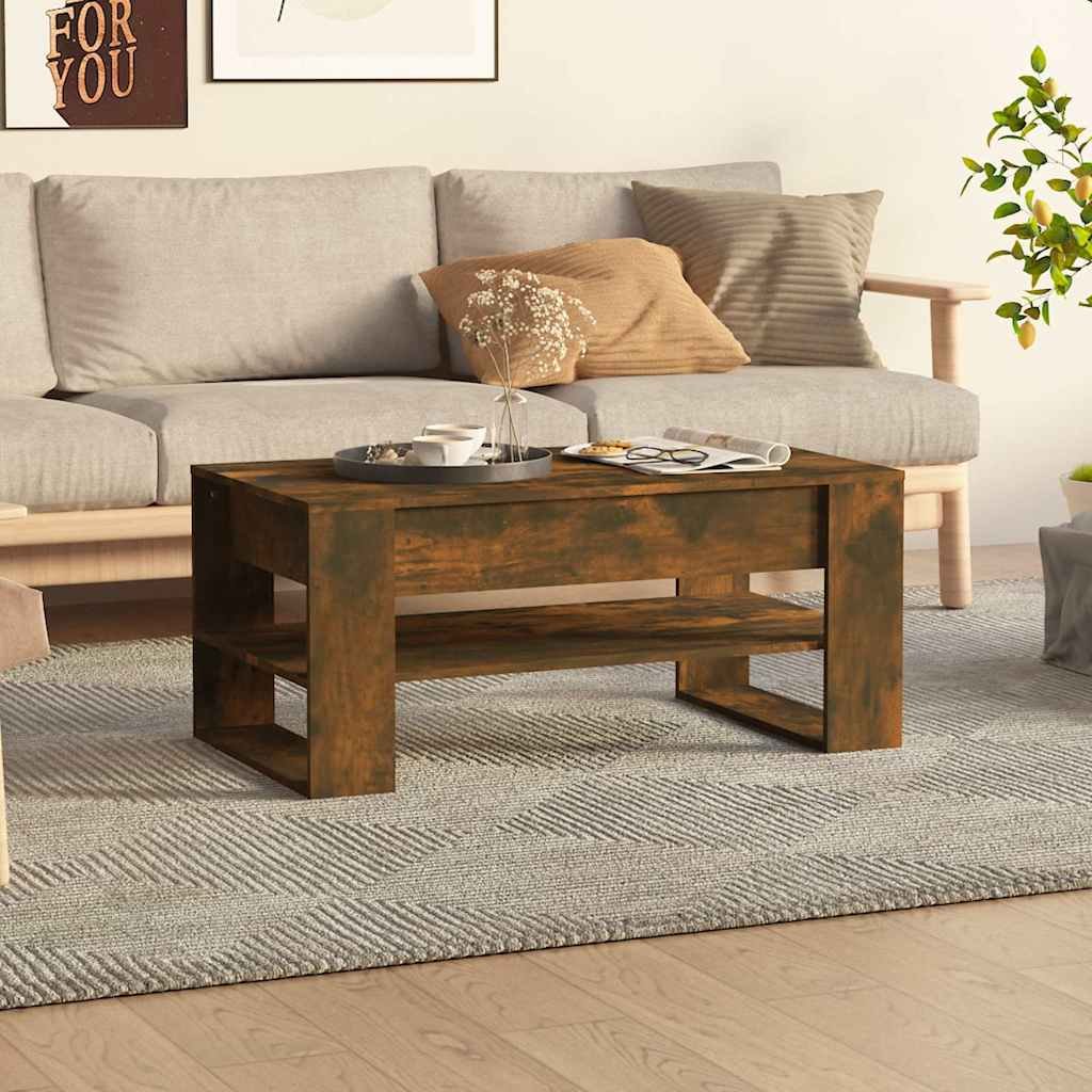 vidaXL Sohvapöytä savutammi 102x55x45 cm tekninen puu