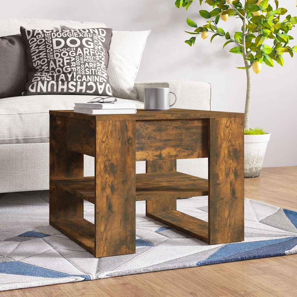 vidaXL Sohvapöytä savutammi 55,5x55x45 cm tekninen puu