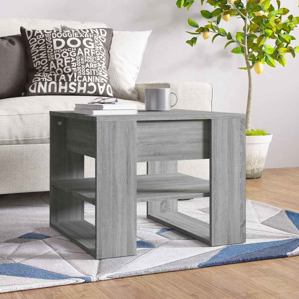 vidaXL Sohvapöytä harmaa Sonoma 55,5x55x45 cm tekninen puu