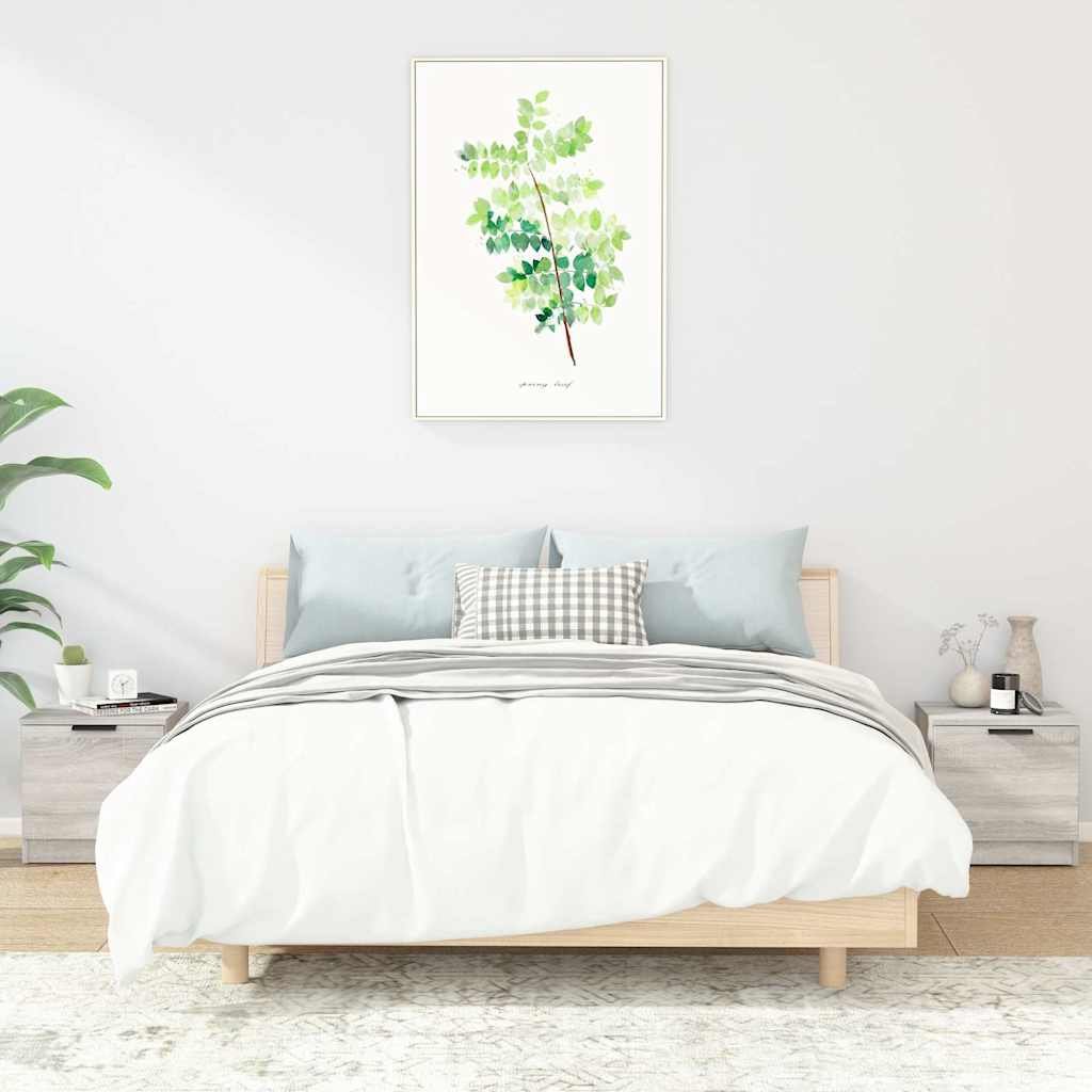vidaXL Yöpöydät 2 kpl harmaa Sonoma 40x39x40 cm