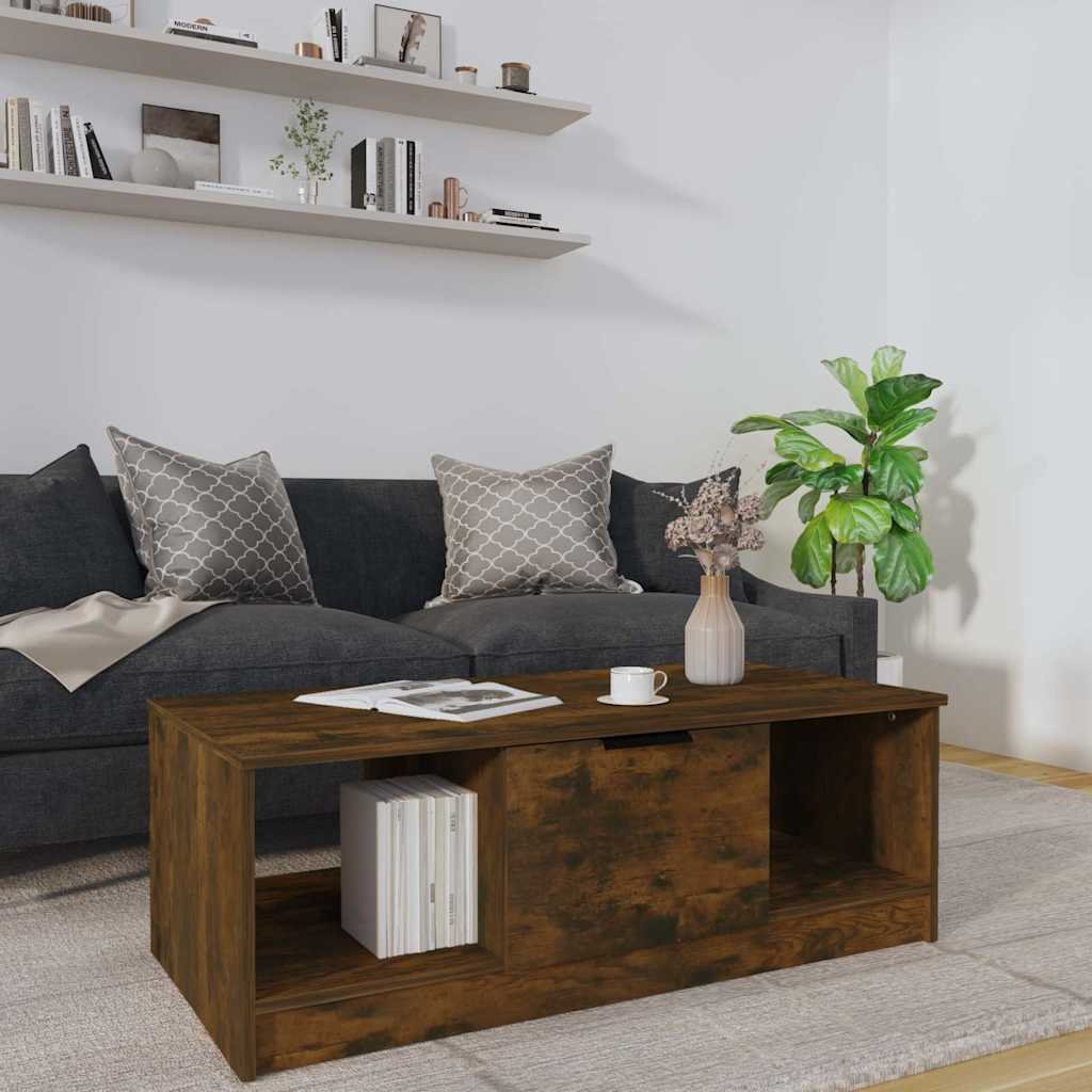 vidaXL Sohvapöytä savutammi 102x50x36 cm tekninen puu