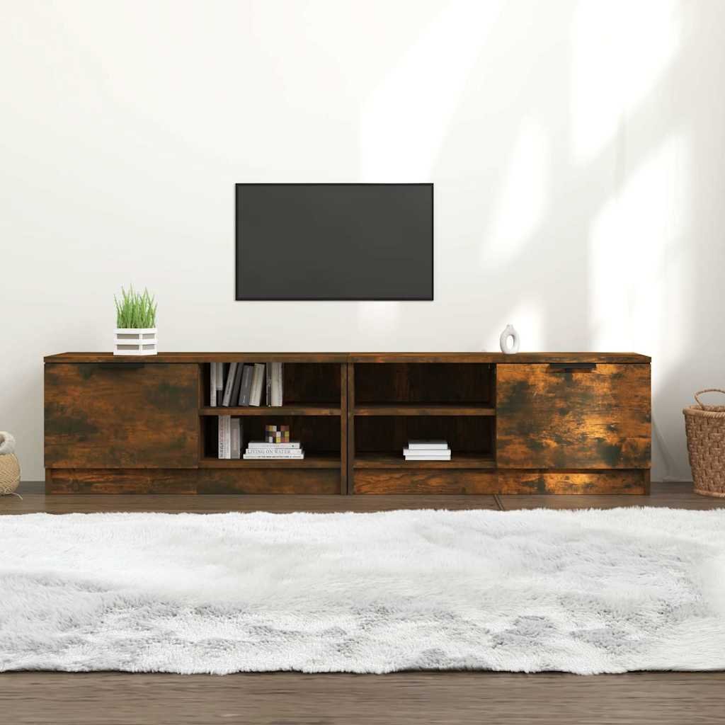 vidaXL Yöpöydät 2 kpl savutammi 80x35x36,5 cm tekninen puu