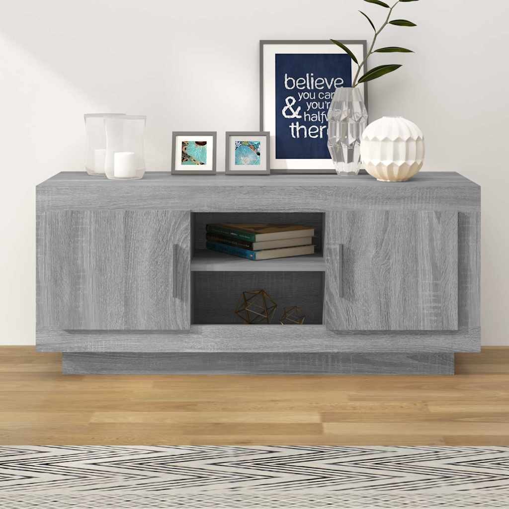 vidaXL TV-taso harmaa Sonoma 102x35x45 cm tekninen puu