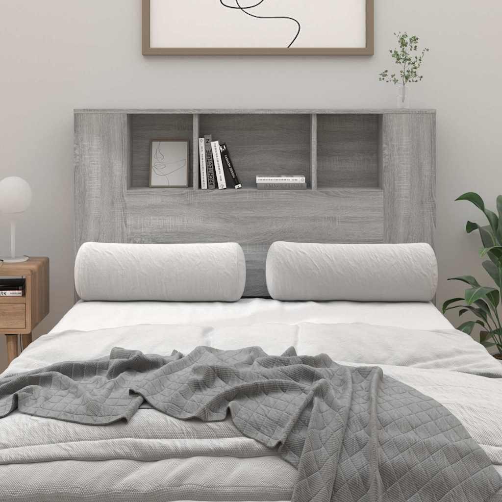 vidaXL Sängynpääty säilytystilalla harmaa Sonoma 120x18,5x102,5 cm