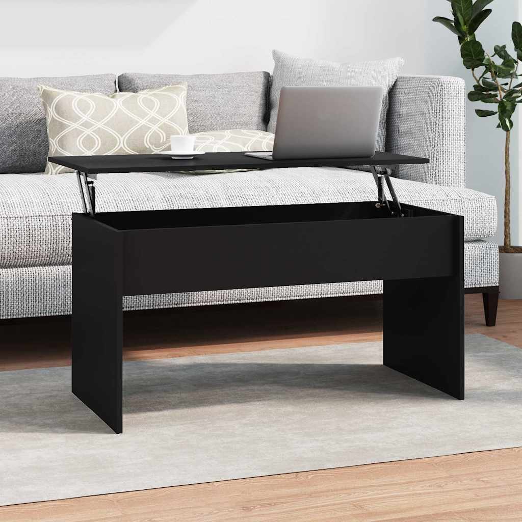 vidaXL Sohvapöytä musta 102x50,5x52,5 cm tekninen puu