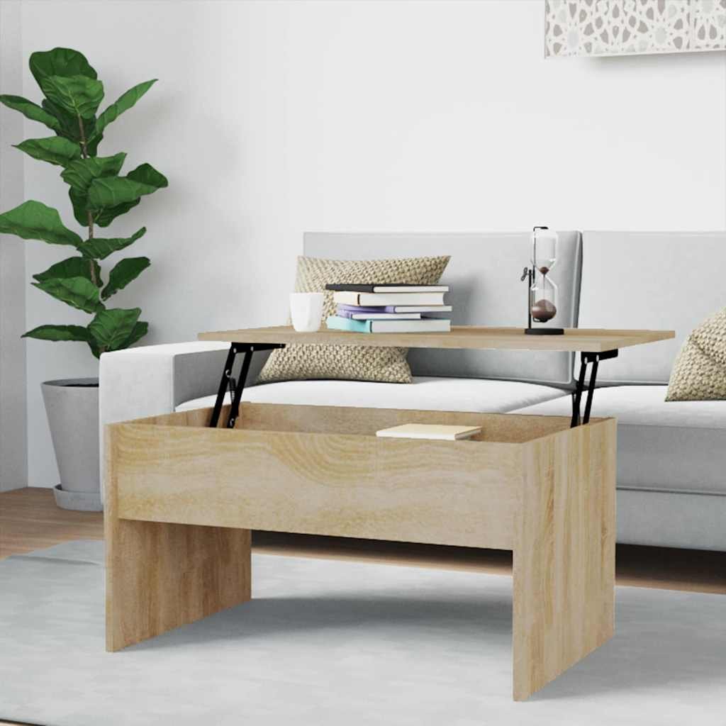 vidaXL Sohvapöytä Sonoma-tammi 80x50,5x41,5 cm tekninen puu