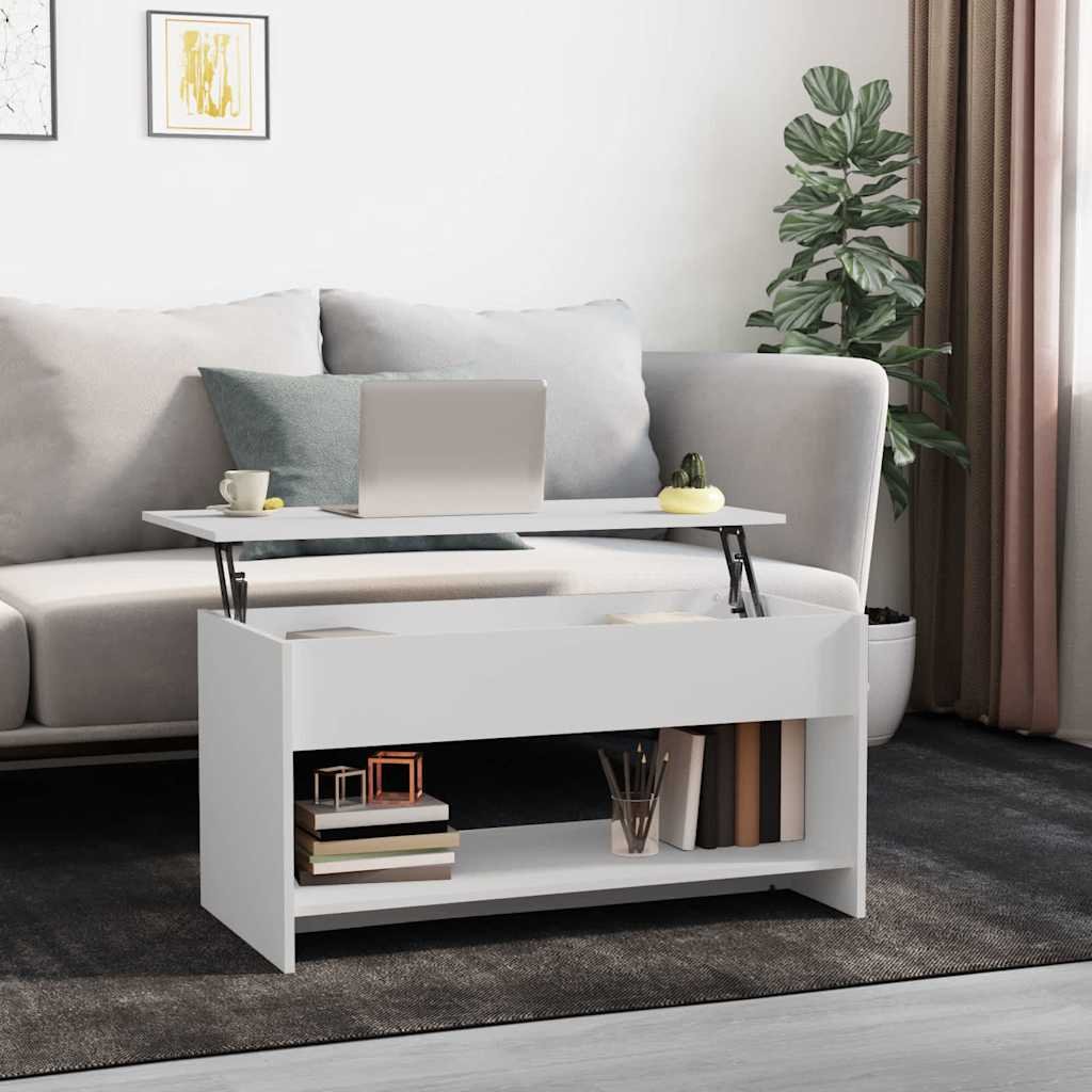 vidaXL Sohvapöytä valkoinen 102x50x52,5 cm tekninen puu