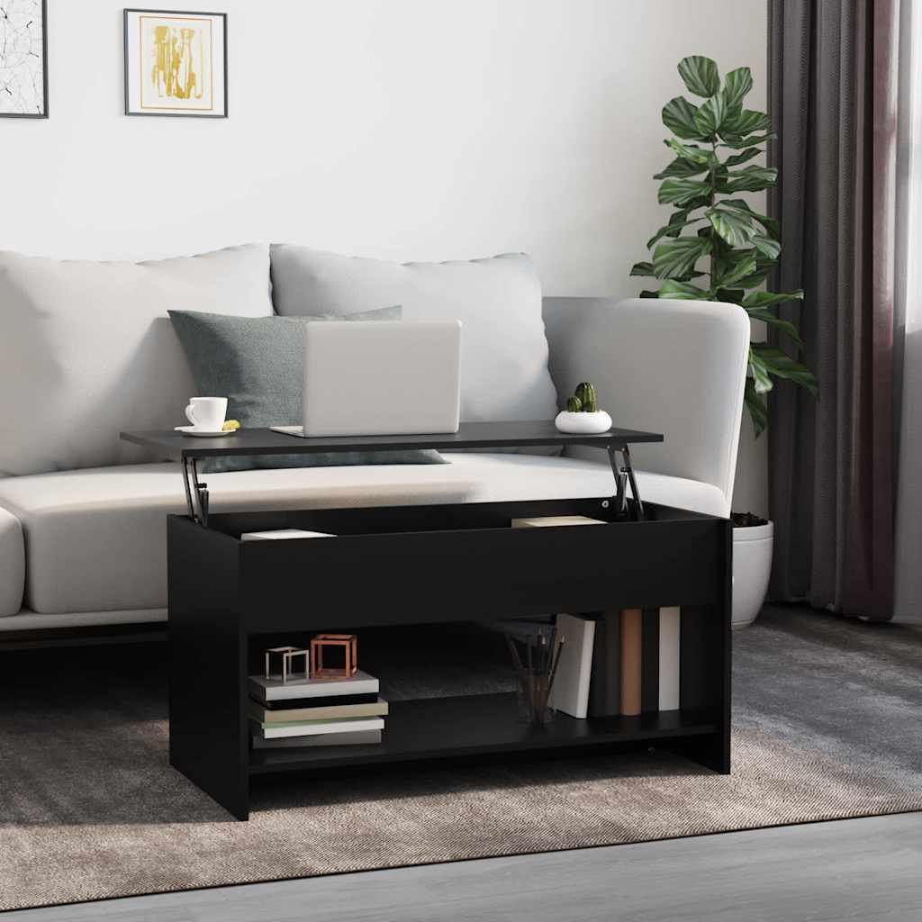 vidaXL Sohvapöytä musta 102x50x52,5 cm tekninen puu