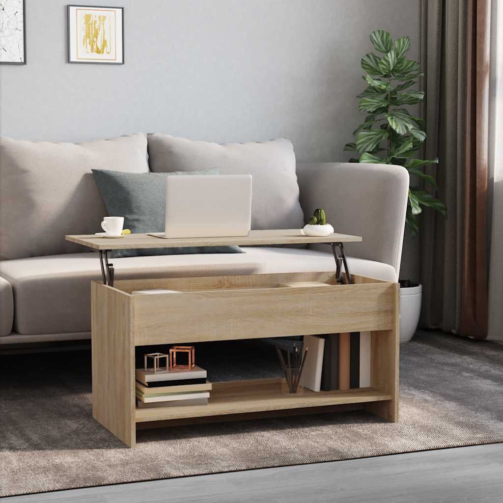 vidaXL Sohvapöytä Sonoma-tammi 102x50x52,5 cm tekninen puu