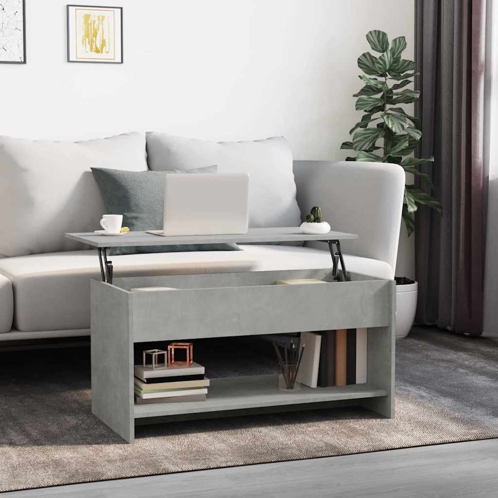 vidaXL Sohvapöytä betoninharmaa 102x50x52,5 cm tekninen puu