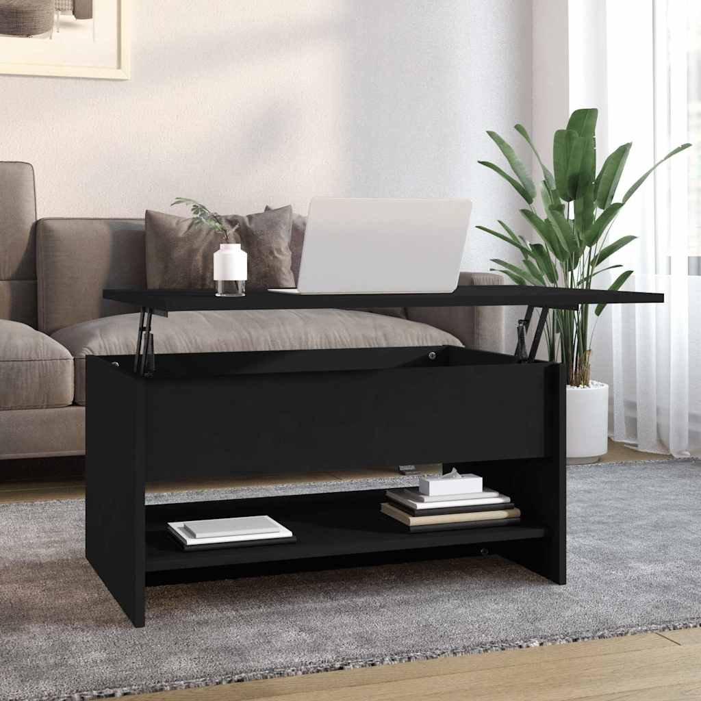 vidaXL Sohvapöytä musta 80x50x40 cm tekninen puu