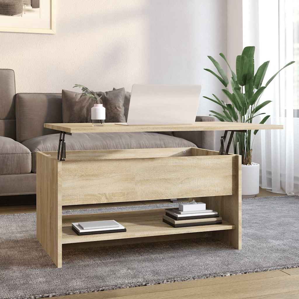 vidaXL Sohvapöytä Sonoma-tammi 80x50x40 cm tekninen puu